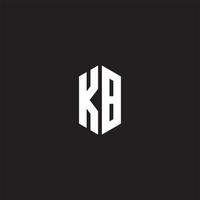 KB Logo monogram with hexagon shape style design template vector