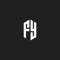 FY Logo monogram with hexagon shape style design template vector