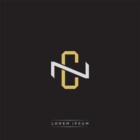 CN Initial letter overlapping interlock logo monogram line art style vector