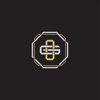 Initial letter overlapping interlock logo monogram line art style vector