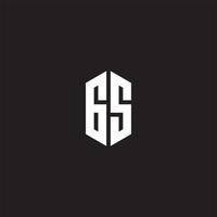 GS Logo monogram with hexagon shape style design template vector