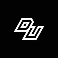 DU logo monogram with up to down style negative space design template vector