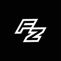 fz logo monograma con arriba a abajo estilo negativo espacio diseño modelo vector