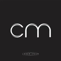 CM Initial Letter Split Lowercase Logo Modern Monogram Template Isolated on Black White vector