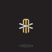 MX Initial letter overlapping interlock logo monogram line art style vector
