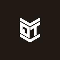 Logo alphabet monogram with emblem style vector