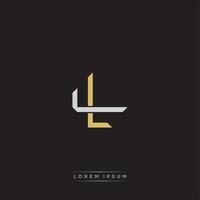 LL Initial letter overlapping interlock logo monogram line art style vector