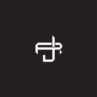 JR Initial letter overlapping interlock logo monogram line art style vector