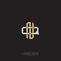 Initial letter overlapping interlock logo monogram line art style vector