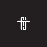 Initial letter overlapping interlock logo monogram line art style vector