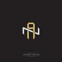 AN Initial letter overlapping interlock logo monogram line art style vector