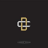 DC Initial letter overlapping interlock logo monogram line art style vector