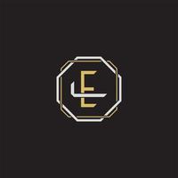 EL Initial letter overlapping interlock logo monogram line art style vector