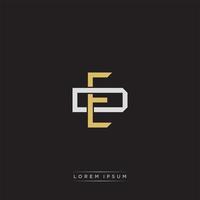 ED Initial letter overlapping interlock logo monogram line art style vector