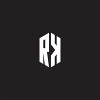 RK Logo monogram with hexagon shape style design template vector