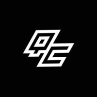 QC logo monogram with up to down style negative space design template vector