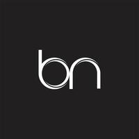 BN Initial Letter Split Lowercase Logo Modern Monogram Template Isolated on Black White vector