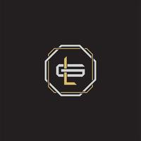 LG Initial letter overlapping interlock logo monogram line art style vector