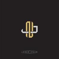 Initial letter overlapping interlock logo monogram line art style vector