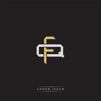 FQ Initial letter overlapping interlock logo monogram line art style vector