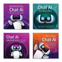 Ai Bot Technology Social Media Template vector