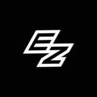 EZ logo monogram with up to down style negative space design template vector