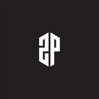 ZP Logo monogram with hexagon shape style design template vector