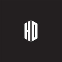 HO Logo monogram with hexagon shape style design template vector