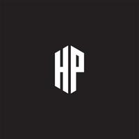 hp logo monograma con hexágono forma estilo diseño modelo vector