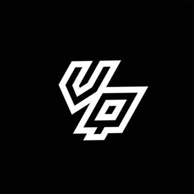 VQ logo monogram with up to down style negative space design template
