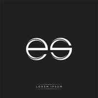 ES Initial Letter Split Lowercase Logo Modern Monogram Template Isolated on Black White vector