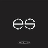 ES Initial Letter Split Lowercase Logo Modern Monogram Template Isolated on Black White vector