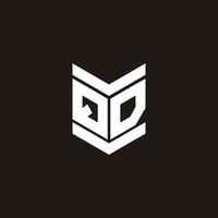 Logo alphabet monogram with emblem style vector