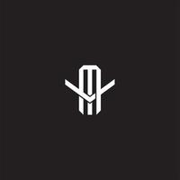 MV Initial letter overlapping interlock logo monogram line art style vector