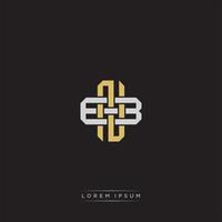 Initial letter overlapping interlock logo monogram line art style vector