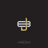 JB Initial letter overlapping interlock logo monogram line art style vector