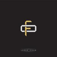 FO Initial letter overlapping interlock logo monogram line art style vector