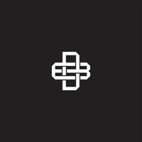 DB Initial letter overlapping interlock logo monogram line art style vector