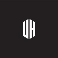 UH Logo monogram with hexagon shape style design template vector