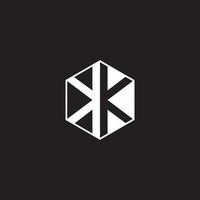 kk logo monograma hexágono con negro antecedentes negativo espacio vector