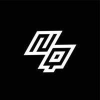 NQ logo monogram with up to down style negative space design template vector