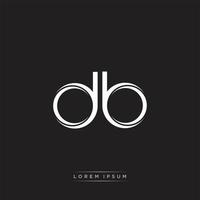 DB Initial Letter Split Lowercase Logo Modern Monogram Template Isolated on Black White vector