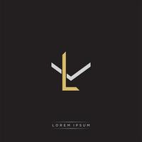 LV Initial letter overlapping interlock logo monogram line art style vector