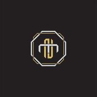 Initial letter overlapping interlock logo monogram line art style vector