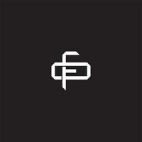 FO Initial letter overlapping interlock logo monogram line art style vector