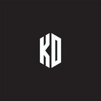 KO Logo monogram with hexagon shape style design template vector