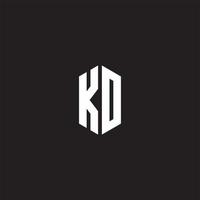 KO Logo monogram with hexagon shape style design template vector