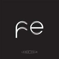 FE Initial Letter Split Lowercase Logo Modern Monogram Template Isolated on Black White vector