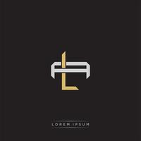 LA Initial letter overlapping interlock logo monogram line art style vector