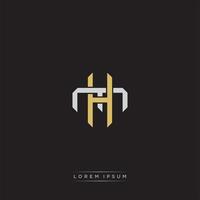 Initial letter overlapping interlock logo monogram line art style vector